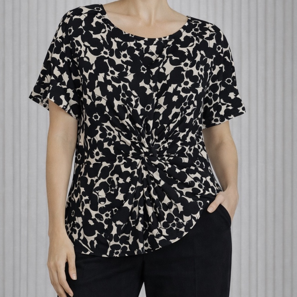 Alfani Floral Twist-Front Top – Women’s Size L - Picture 2 of 8
